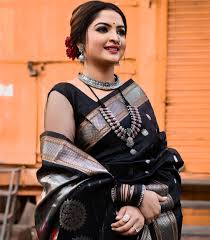 festive wear black paithani saree
