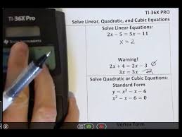 Ti 36x Pro Solve Linear Quadratic Or