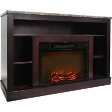 mahogany electric fireplace with mantel