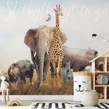 African Animals Wall Mural Realistic