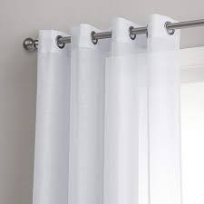 set of 2 white sheer curtains window