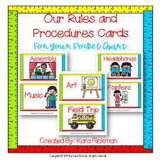Rules And Procedure Cards For Your Pocket Chart Or Bulletin Board