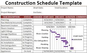 Construction Schedule Template Free