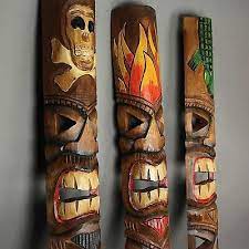 Hawaiian Tiki Mask Totem Wall Decor