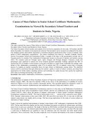 causes of mass failure in senior school certificate mathematics exami 