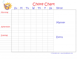 Free Customizable Printable Chore Chart For Kids Download