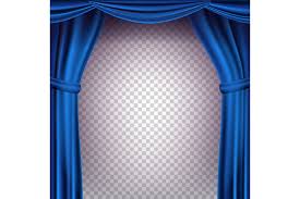 blue theater curtain vector