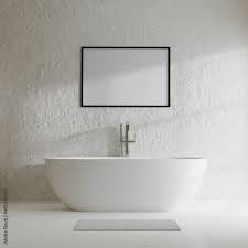frame mock up in modern bathroom with
