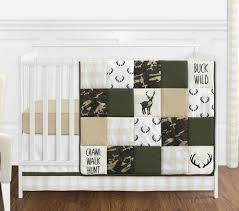 sweet jojo designs woodland camo 4 piece crib bedding set
