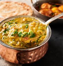 indian lentil curry with spinach