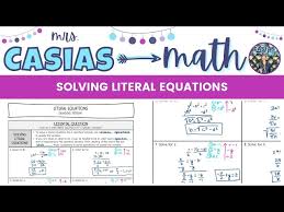 Multi Variable Equations Algebra 1