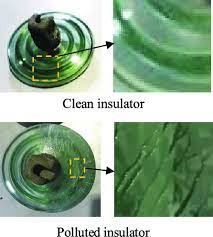 Clean And Polluted Glass Insulator