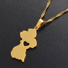guyana pendant necklace womenmen gold