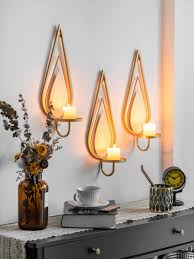 Gold Iron Wall Candle Sconce Holders