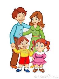 Feliz sonriente familia multirracial caminando y. Happy Family Familia Ilustracion Ninos En Foami Moldes De Ninos