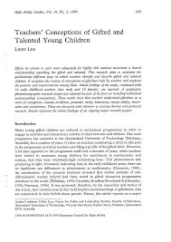 of gifted and talented young children
