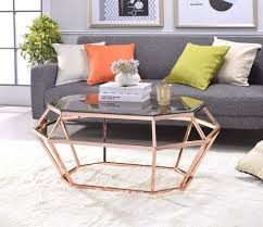 Acme Clifton Coffee Table In Rose Gold