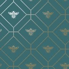 Honeycomb Bee Wallpaper Teal World Of