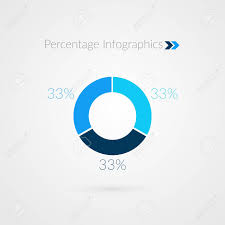 33 Percent Blue Pie Chart Symbol Percentage Vector Infographics
