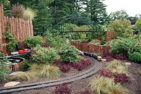 Garden Train Track In The Landscape
