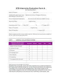 Internship Application Form Sample Free Download Template Evaluation