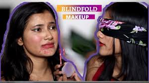 blindfold makeup challenge with my