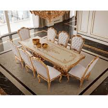 Geo trestle dining table set 04. European Classical Luxury Golden Wood 8 Chairs Dining Table Set Buy 8 Chairs Dining Table Set Luxury Dining Table Golden Dining Table Set Product On Alibaba Com