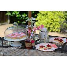 Ceramic Cake Stand And Glass Dome Lid