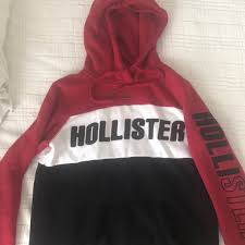 Red Black And White Hollister Hoodie