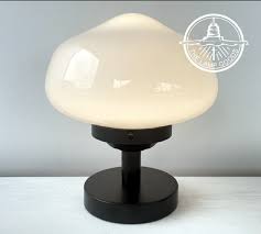 Schoolhouse Milk Glass Table Lamp