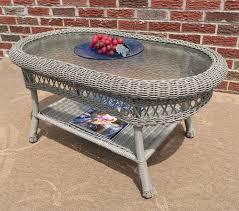Resin Wicker Cocktail Table W Inset