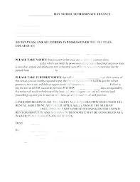 30 Day Notice Template To Tenant Day Rental Agreement