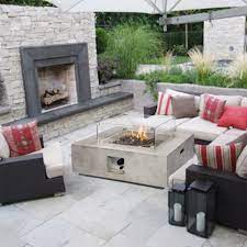 outdoor square glass gas fire pit