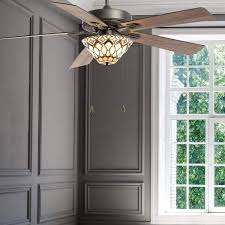 Stained Glass Ceiling Fan With Light