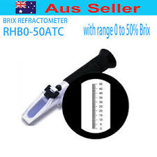 Details About Hand Held Refractometer Rhb 50atc 0 50 Brix Sugar Fruit Juice Sugar Level Test