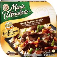 Sales of marie callender's frozen desserts, dinners, and pot pies made $800 million annually as of 2011, making the name of this humble and hardworking baker from california one of the most valuable in the food world. Marie Callender S Beef Pepper Steak Fresh Flavor Steamer Frozen Dinner Meals Entrees Sun Fresh