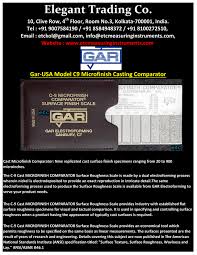 Gar Electroforming C 9 Cast Microfinish Comparator Testing