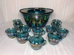 indiana carnival glass punch bowl