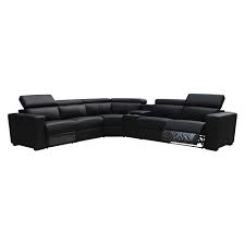 6 Seater Real Leather Sofa Black Color