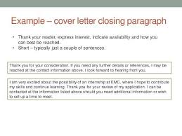 Cover Letter Closing Paragraph Shared By Guillermo Scalsys