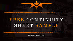free continuity sheet sle beverly