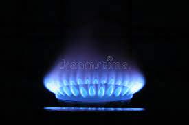 Blue Flame Of Gas Close Up