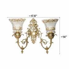 Up Ornate Brass Cut Glass Double Wall