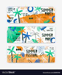 summer festival banner templates set