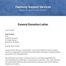 funeral donation letter template edit