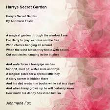 harrys secret garden poem by annmarie fox