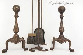 Antique 1920s Fireplace Tool Set With