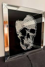 Kare Bild Frame Mirror Skull Totenkopf