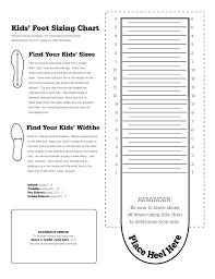 Printable Shoe Size Chart For Kids Kid Stuff Shoe Size