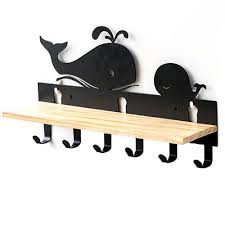 Wall Mount Hook Rail Coat Rack With 6